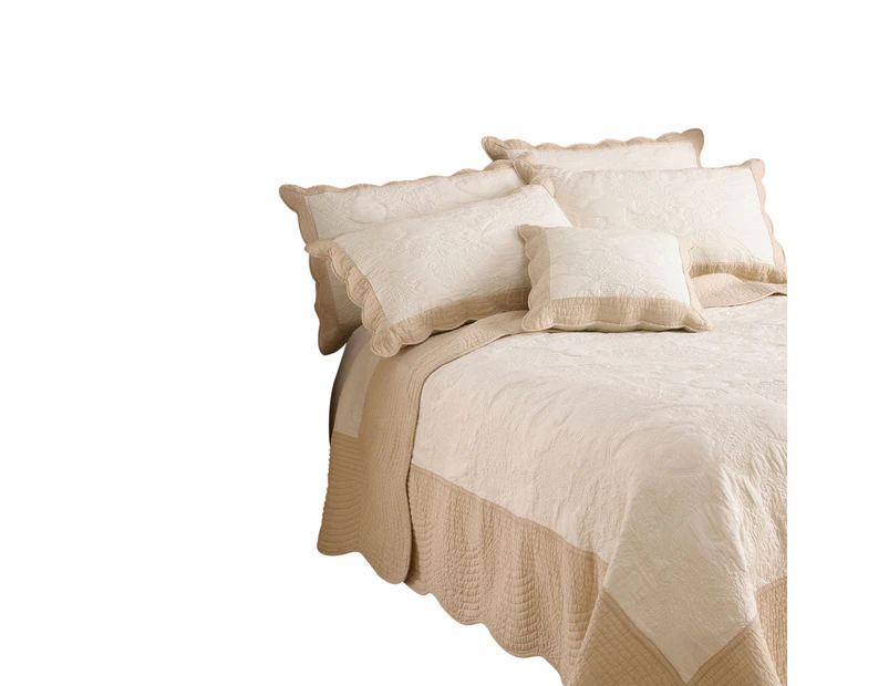 Riva Home Fayence Bedspread (Ivory/Taupe) - RV396