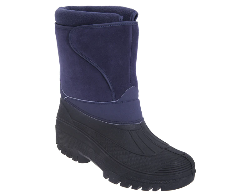 StormWells Adults Unisex Touch Fastening Insulated Boots (Navy Blue) - DF258