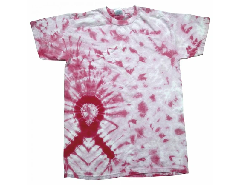 Colortone Kids/Childrens Unisex Tie-dye T-Shirt (Awareness Pink Ribbon) - RW2634