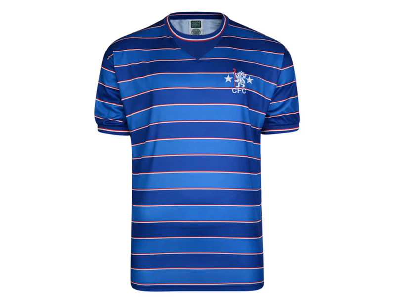 Chelsea Fc Mens Official Football 1984 Retro Short Sleeve Shirt (Blue/Navy) - SG10675