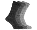 Mens Wool Blend Boot Socks (Pack Of 3) (Shades of Grey) - MB158