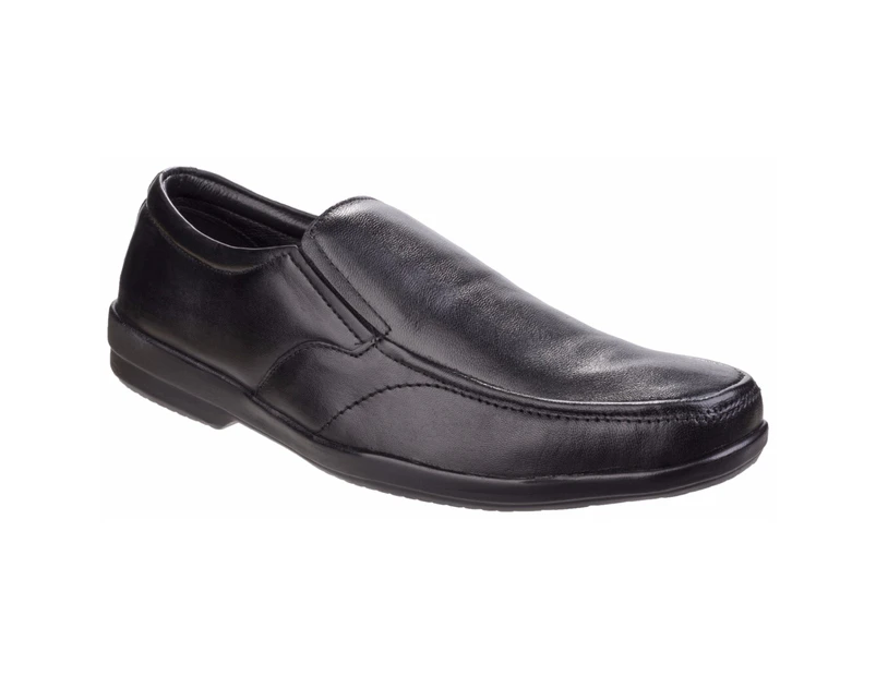 Fleet & Foster Mens Alan Formal Apron Toe Slip On Shoes (Black) - FS4182