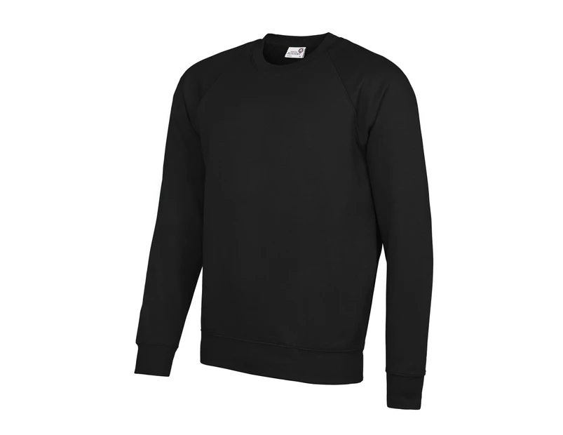 AWDis Academy Mens Crew Neck Raglan Sweatshirt (Black) - RW3916