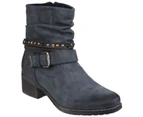 Divaz Womens West Low Heel Ankle Boots (Navy) - FS3808