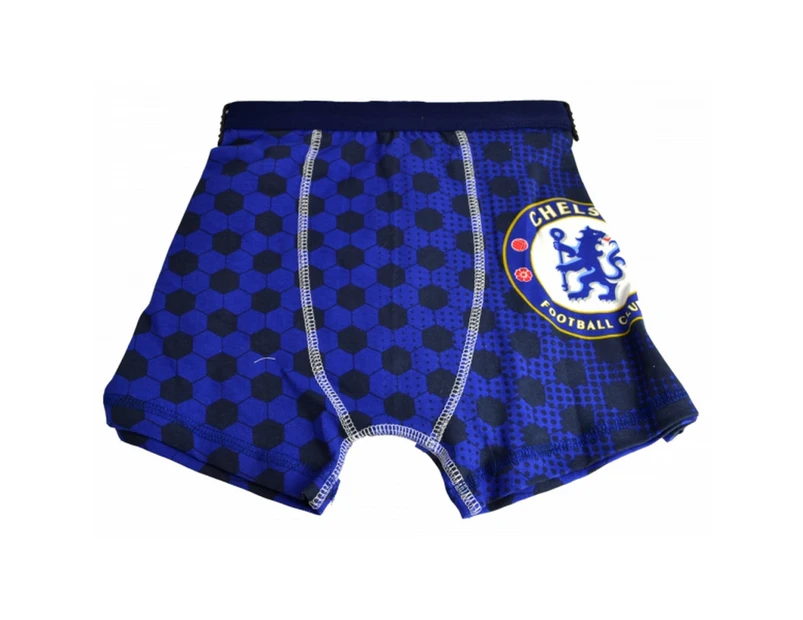Chelsea FC Official Childrens Boys Football Boxer Shorts (Blue) - BS170