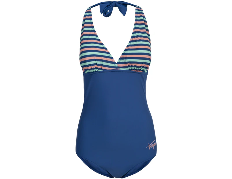 Trespass Womens Sassy Halterneck Swimsuit (Harbour Stripe) - TP3354
