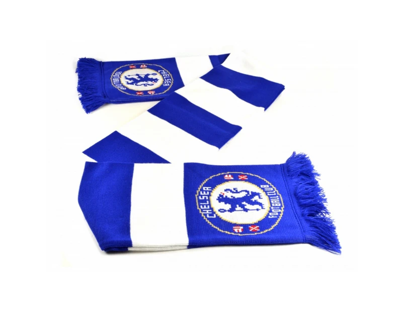 Chelsea FC Official Football Jacquard Bar Scarf (Blue/White) - BS429