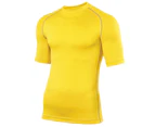 Rhino Mens Sports Base Layer Short Sleeve T-Shirt (Yellow) - RW1277