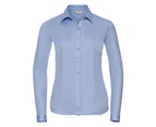Russell Ladies/Womens Herringbone Long Sleeve Work Shirt (Light Blue) - BC2740