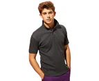 Asquith & Fox Mens Super Smooth Knit Polo Shirt (Black Heather) - RW6026