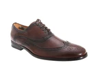 Goor Mens Leather Lace-Up Oxford Brogue Shoes (Brown) - DF130