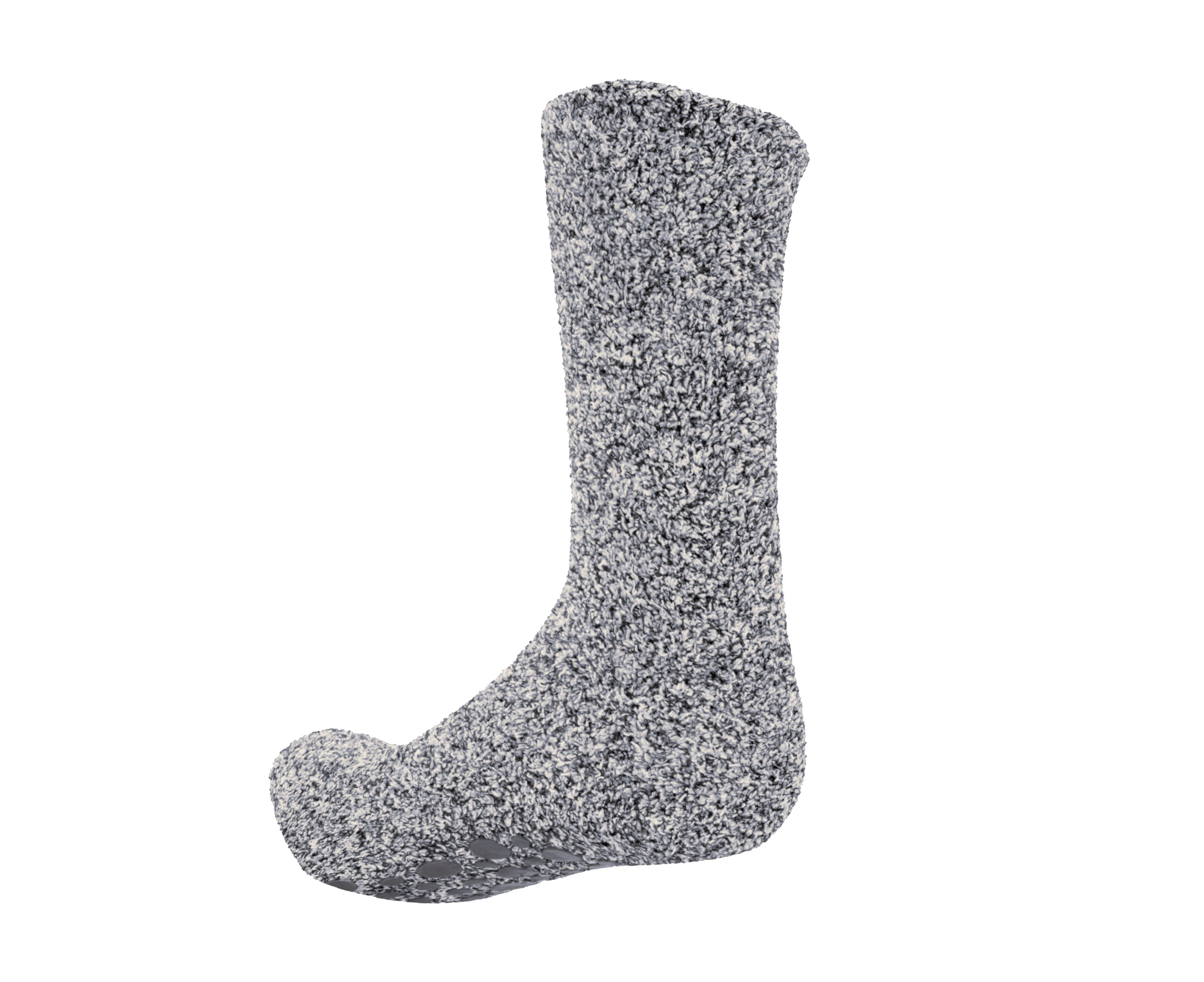 FLOSO Mens Warm Slipper Socks With Rubber Non Slip Grip (Grey) - MB134