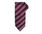 Premier Mens Waffle Stripe Formal Business Tie (Burgundy/ Aubergine) - RW5236