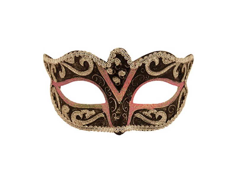 Henbrandt Masquerade Eye Mask With Silver Trim (Pink) - SG9605