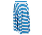 Bench Womens/Ladies Pretense Contrast Stripes Midi Skirt (Blue/White) - DRESS340