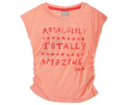 Bench Childrens Girls Felt Tip Short Sleeve Printed T-Shirt (Coral) - SHIRT292