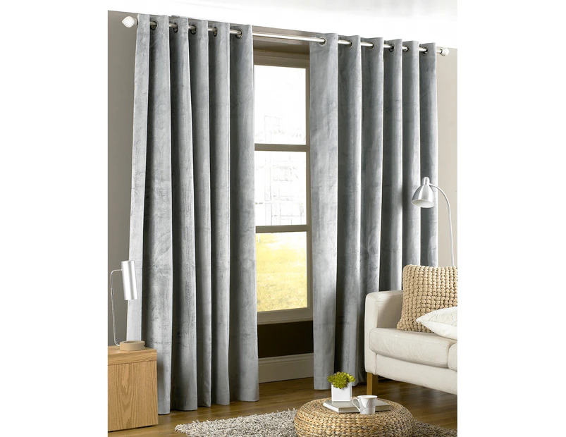 Riva Home Imperial Ringtop Curtains (Silver) - RV501