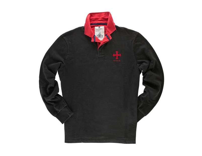 Black & Blue 1871 Mens Law Club Rugby Shirt (Black/Red) - BB107