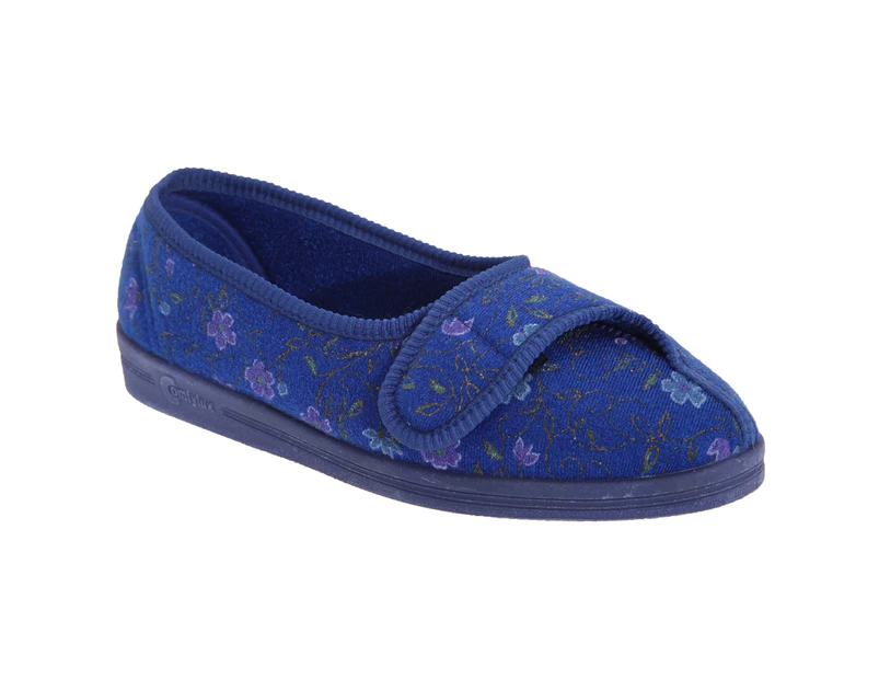 Comfylux Womens Diana Floral Slippers (Blue) - DF506