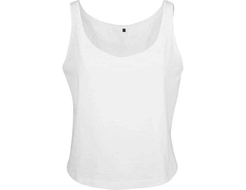 Build Your Brand Womens Oversized Sleeveless Tank Top (White) - RW6088