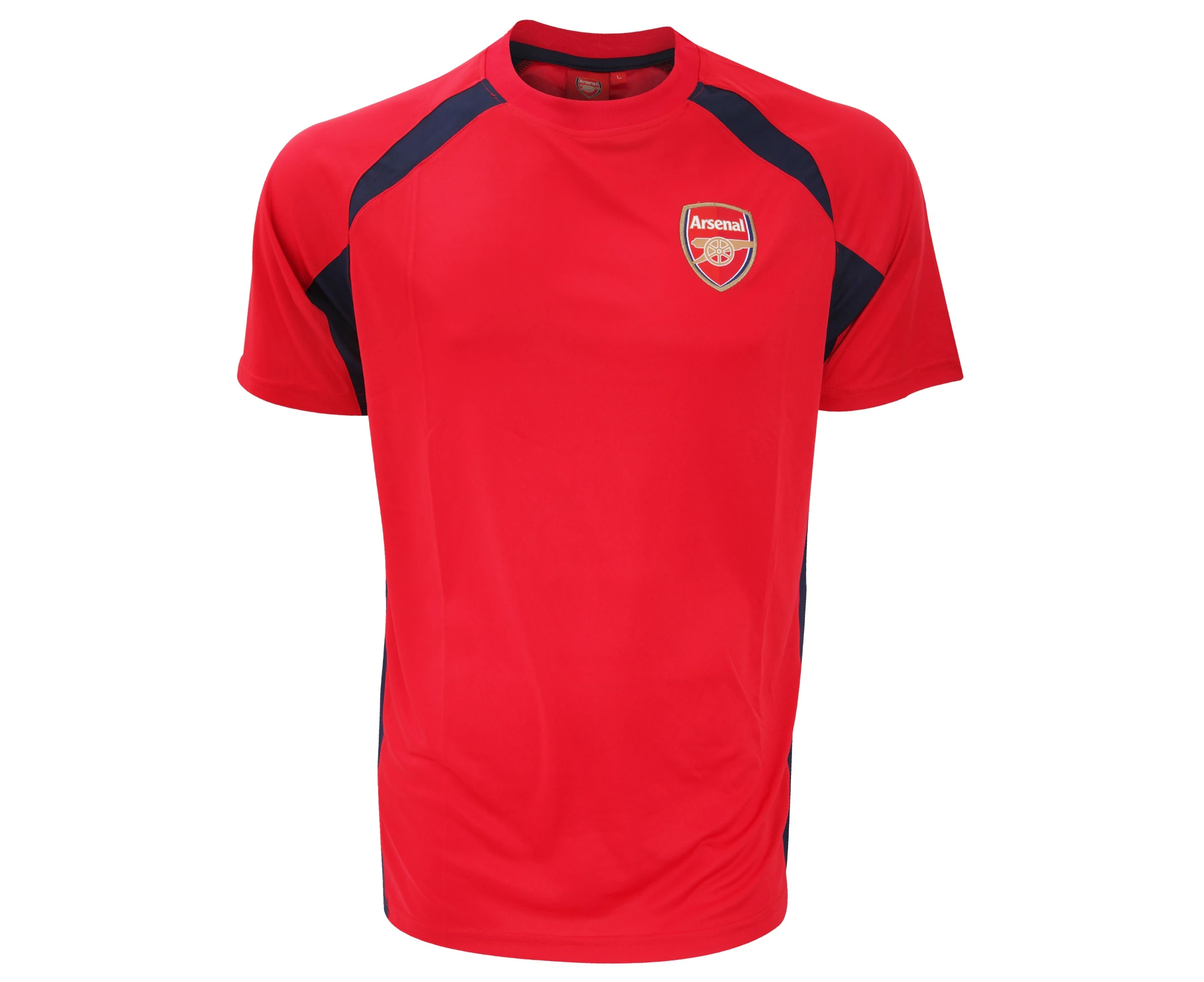 Arsenal FC Mens Official Football Crest Panel T-Shirt (Red/Navy) - SG2678