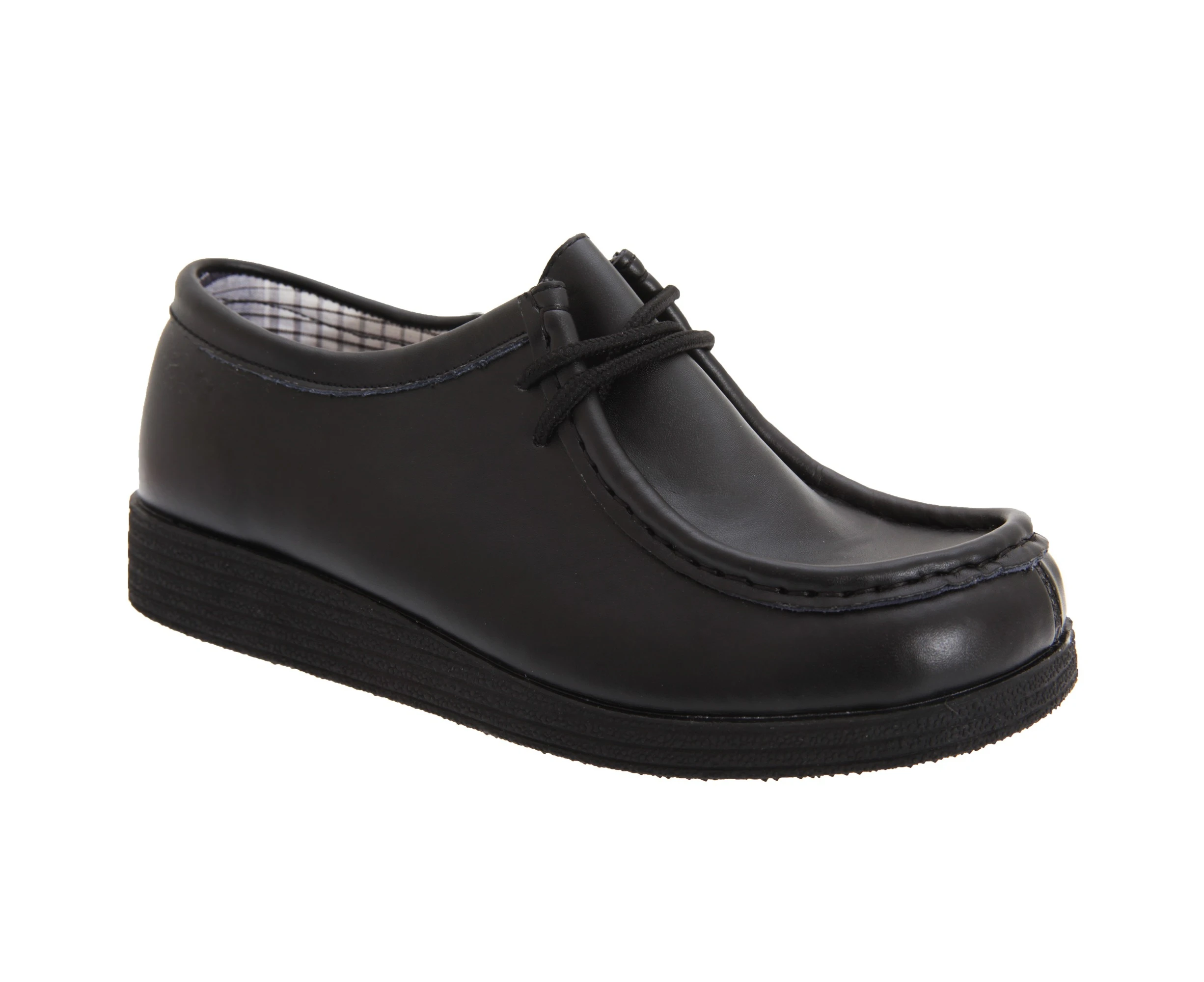 Route 21 Boys Coated Leather Apron Para Shoes (Black) - DF312