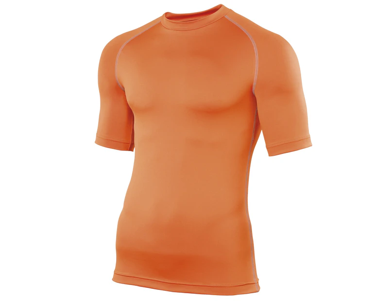 Rhino Mens Sports Base Layer Short Sleeve T-Shirt (Orange) - RW1277