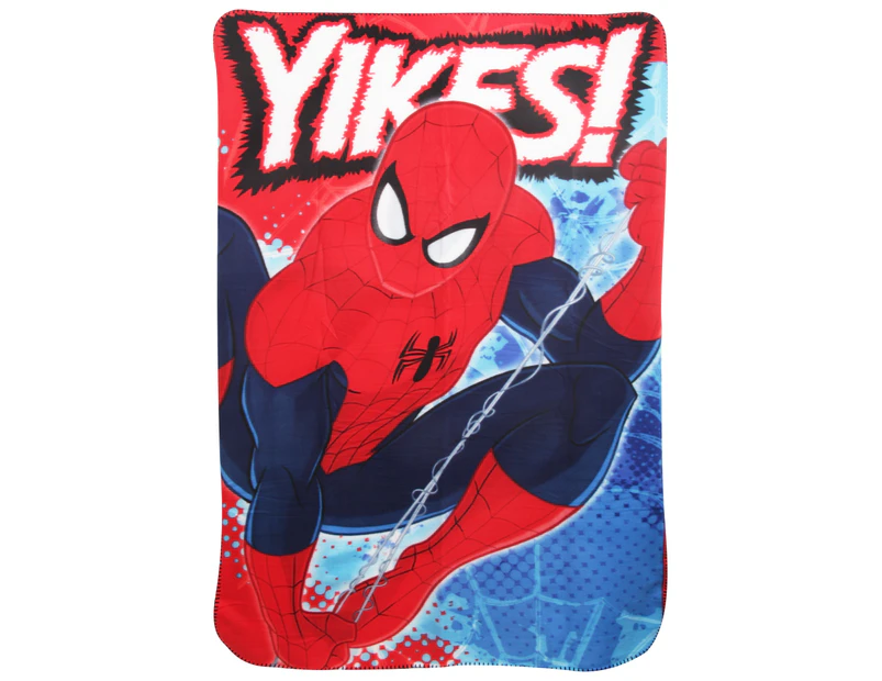 Marvel Ultimate Spiderman Childrens Boys Yikes Fleece Blanket (Red/Blue) - KF258