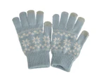 Foxbury Womens Fairisle Touchscreen Gloves (Baby Blue) - GL603