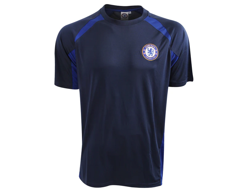 Chelsea FC Mens Official Short Sleeve Football Crest T-Shirt (Navy) - SG3356
