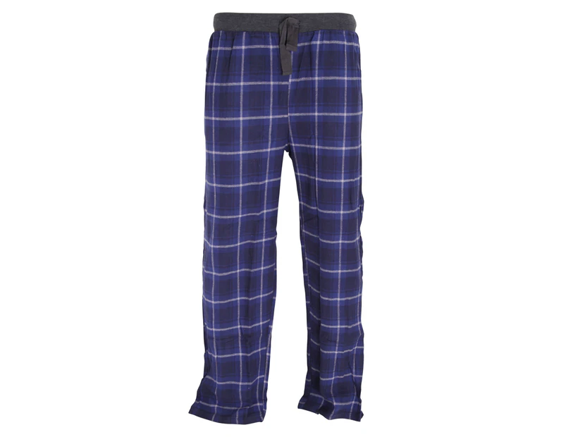 Foxbury Mens Yarn Check Lounge Trousers (Blue Check) - N1130