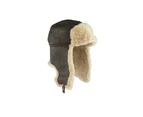 Eastern Counties Leather Mens Heydon Sheepskin Flying Hat (Dark Brown Forest) - EL191