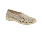 Boulevard Womens Side Gusset Summer Casual Shoes (Stone) - DF376