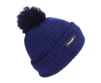 Childrens Thinsulate Knitted Winter Beanie Hat With Pom Pom (Blue Marl) - HA543