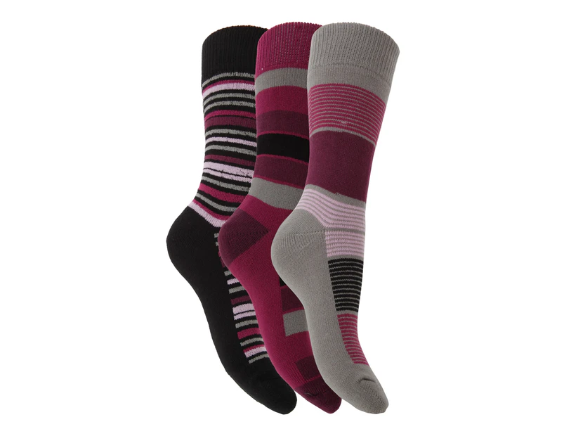 Lady Lara Womens/Ladies Thermal Socks (3 Pairs) (Lilac/Purple) - W511