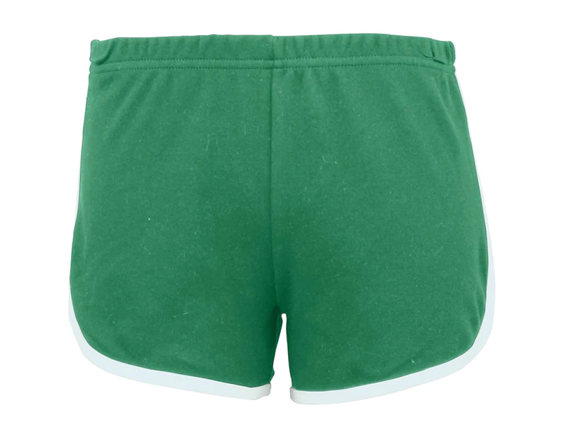 American Apparel Womens/Ladies Cotton Casual/Sports Shorts (Kelly Green / White) - RW4012