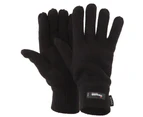FLOSO Mens Thermal Thinsulate Knitted Winter Gloves (3M 40g) (Black) - GL184