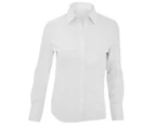 Brook Taverner Ladies/Womens Palena Long Sleeve Blouse (White) - RW298
