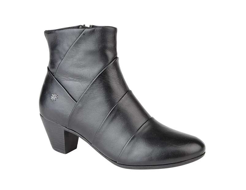 Cipriata Womens Ginerva Folded Vamp Ankle Boots (Black) - DF1545