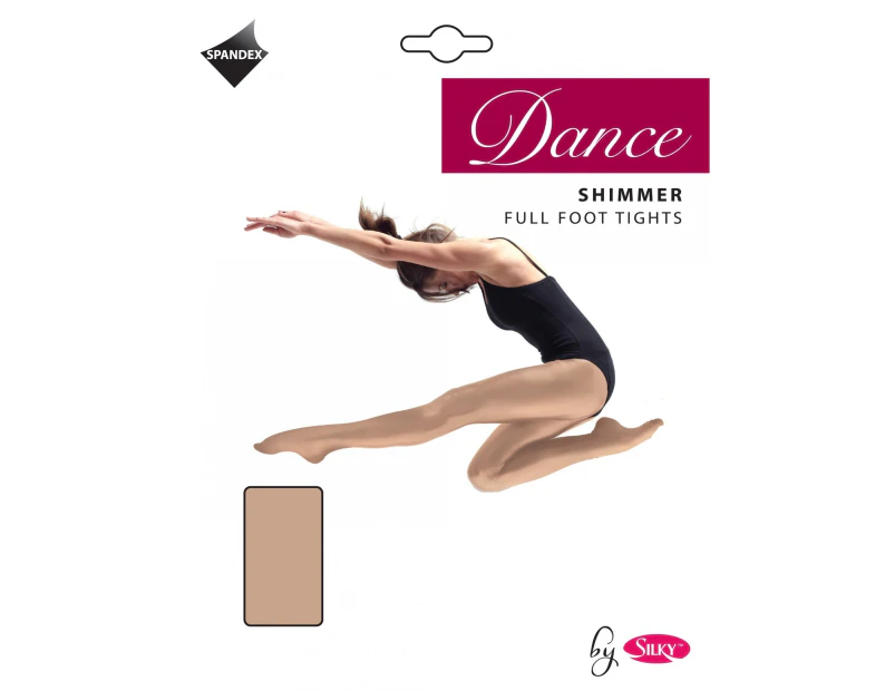 Silky Girls Dance Shimmer Full Foot Tights (1 Pair) (Light Toast) - LW164
