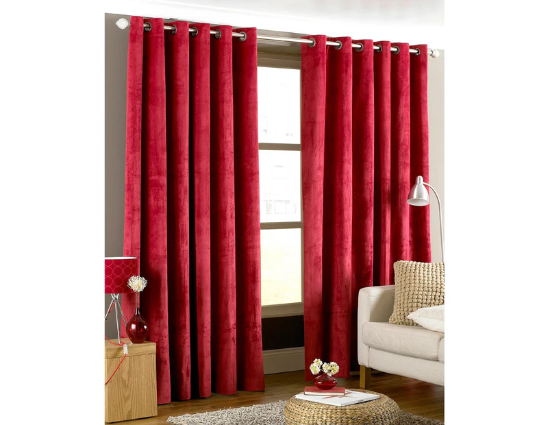 Riva Home Imperial Ringtop Curtains (Red) - RV501
