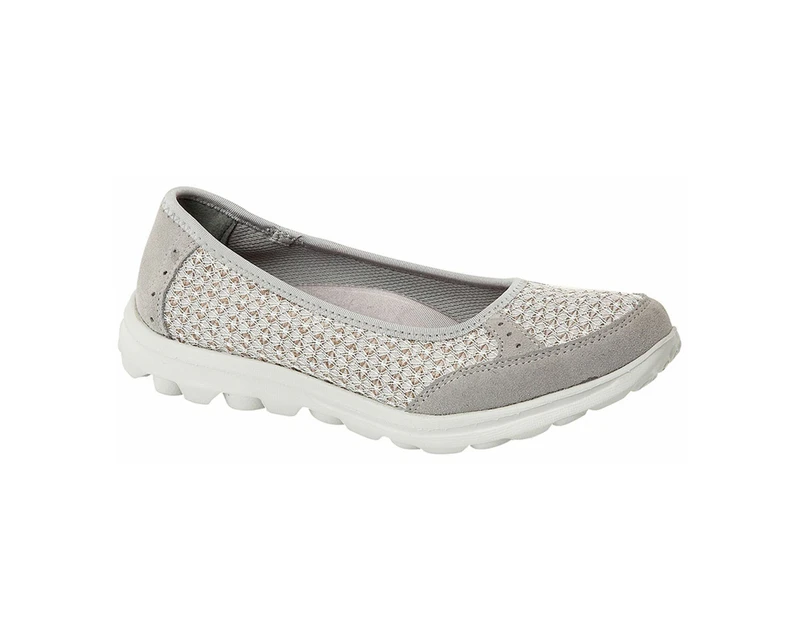 Boulevard Womens Slip On Memory Foam Shoes (Grey) - DF1338