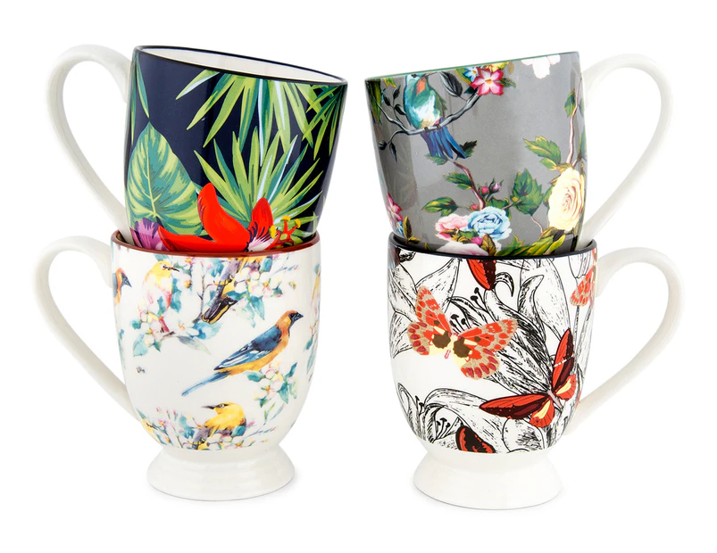 Cooper & Co. 4-Piece Tropical Mug Set - Multi