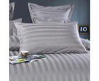 100% Cotton Grey Striped Duvet Cover Set