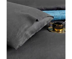 Charcoal Vintage Wash Linen Quilt Duvet Doona Cover Set