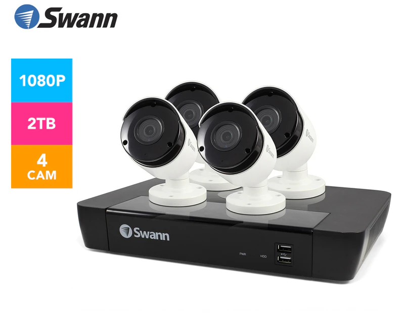 Swann NVR8-7450 2TB Home Security System w/ 4 x 5MP NHD-855 Bullet Security Cameras