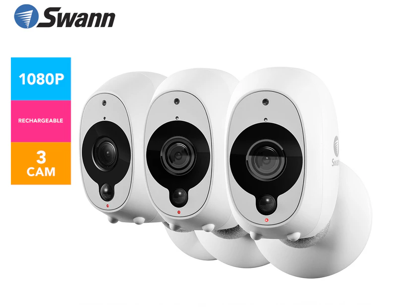 Swann 1080P Full HD Wireless Security Camera w/ True Detect 3-Pack