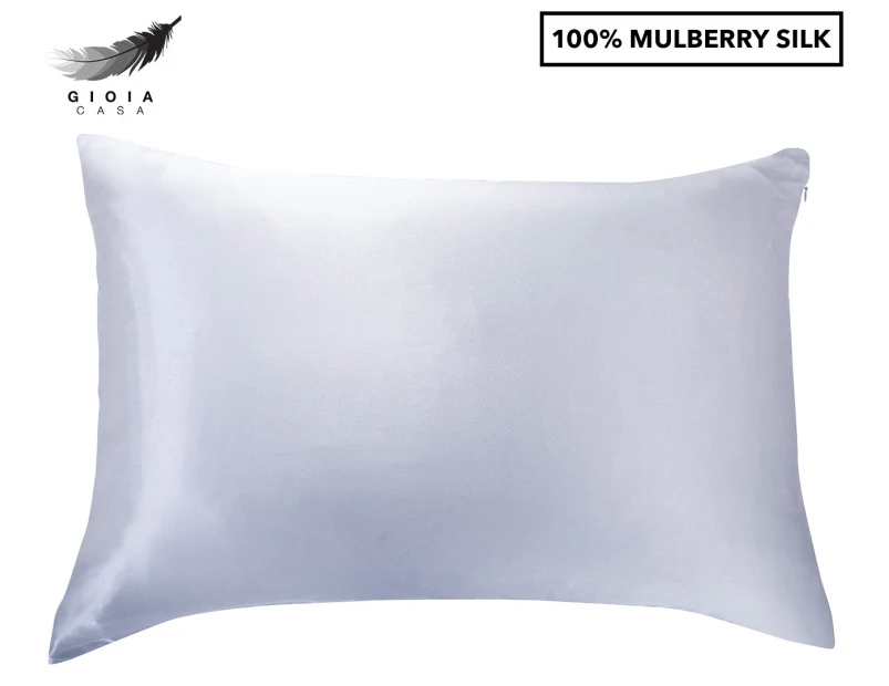 Gioia Casa Two-Sided 100% Mulberry Silk Pillowcase - Silver