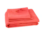 Bambury Linen Queen Bed Quilt Cover Set - Coral