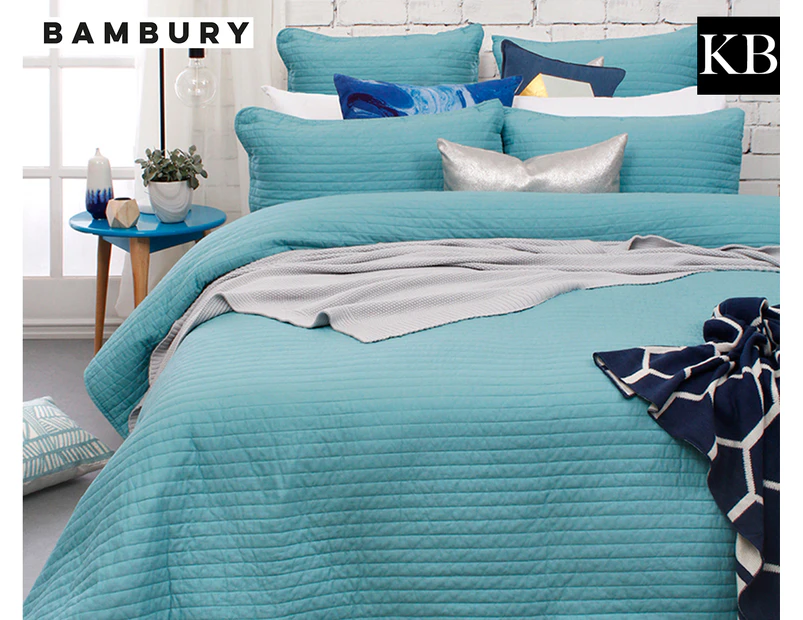 Bambury Maxwell King Bed Quilt Cover Set - Duck Egg Blue